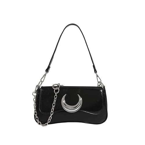 Sunwel Fashion Multi-Ways Moon Purse 2000s Y2k Crossbody Crescent Handbag Double Straps Satchel Shoulder Bag for Women