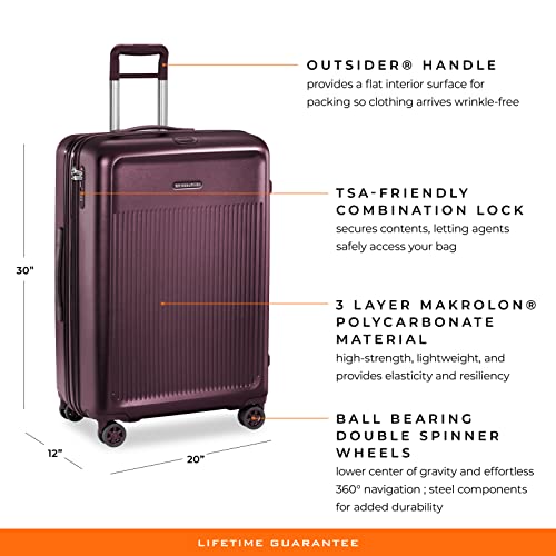 Briggs & Riley Sympatico Hardside Large Spinner Luggage, Plum, 30-Inch Checked #TOP1