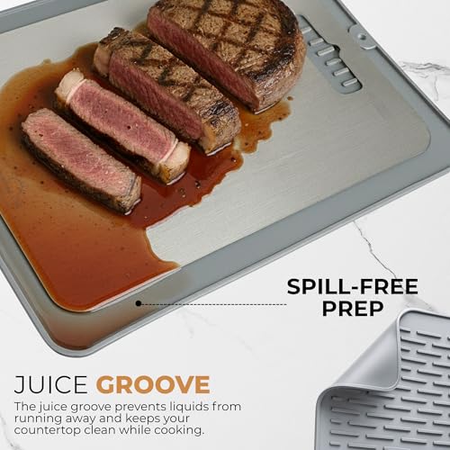Tabla de cortar rectangular de titanio ligera con mango miniatura 3