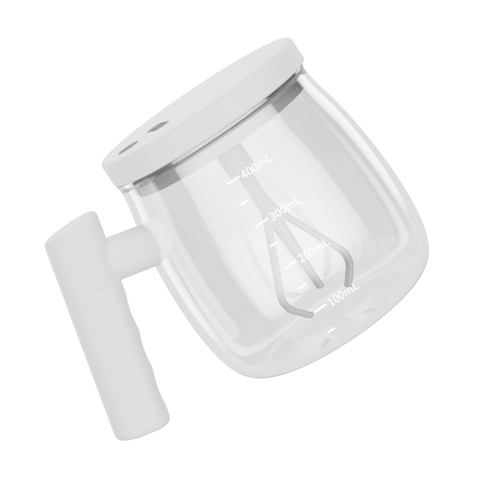 alloneslife Auto Stirring Glass Mug with Handle 400ml Capacity Cup for Mixing Coffee and Milk Battery Operated Automatic Drink Mixer Automatic Drink Mixer