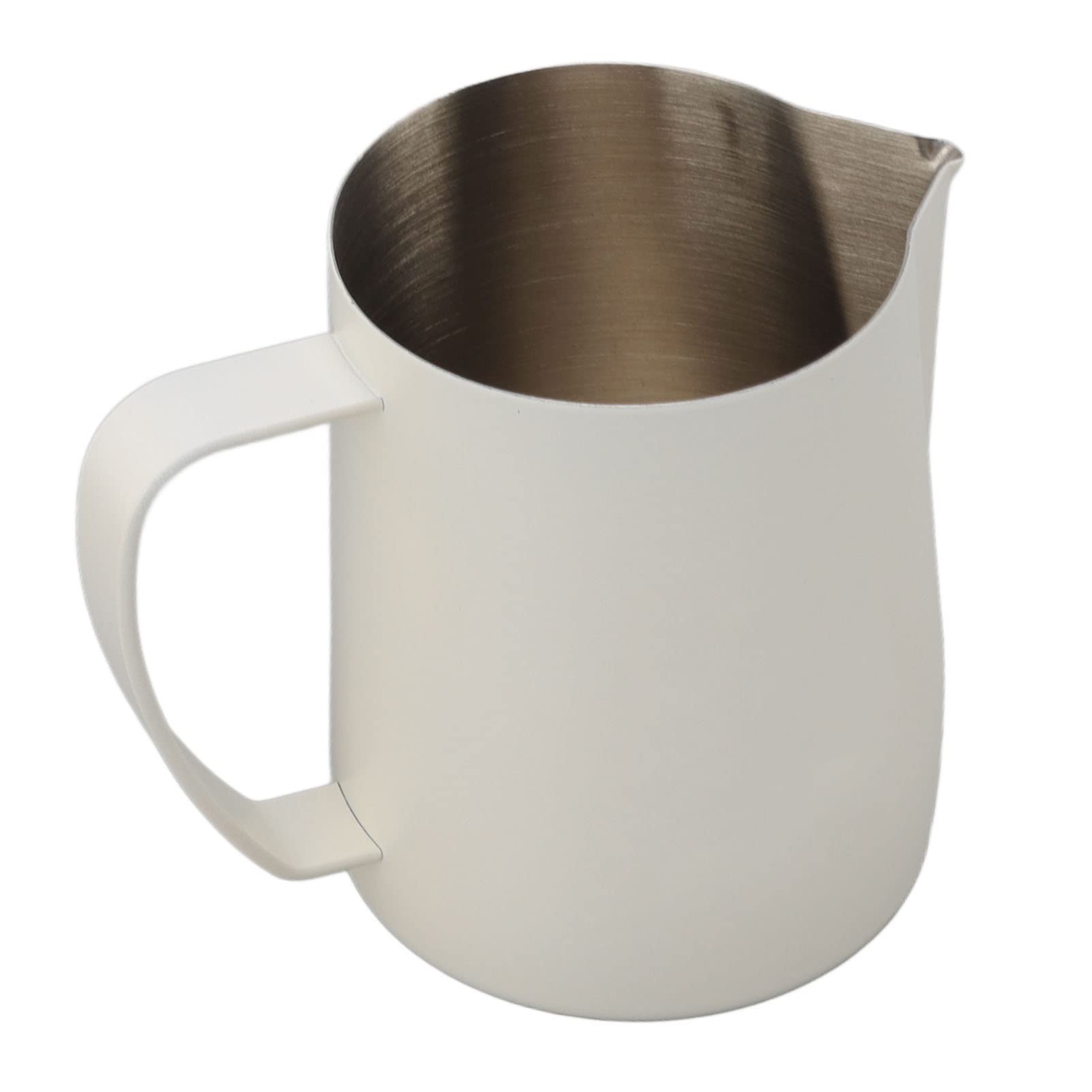Jarra de espuma de leche con cuerpo integrado y pico de halcón en color blanco mate