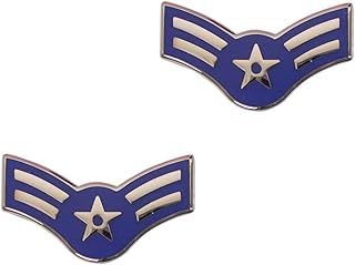 US Air Force E-3 Airman First Class Enlisted Rank (Military Issued)-Veteran Owned Business (Blue Enameled Metal Rank)