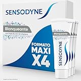 Sensodyne Blanqueante Pasta de Dientes Blanqueante, Alivio Para Dientes Sensibles, Protección Duradera Frente a la Sensibilidad Dental, Pack 4x75 ml
