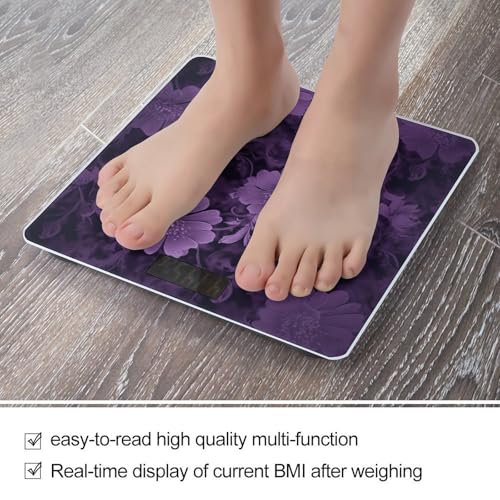 Báscula digital inteligente morada para peso corporal, precisa y duradera miniatura 5