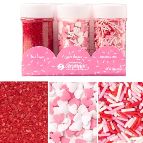 Image of Sweets Indeed Sprinkles, 4 Pack, Edible Sprinkle Mix, Perfect for Cake Decorations, Baking, Ice Cream, Cookies, Cupcake Topper (Dye Free Sweetheart)