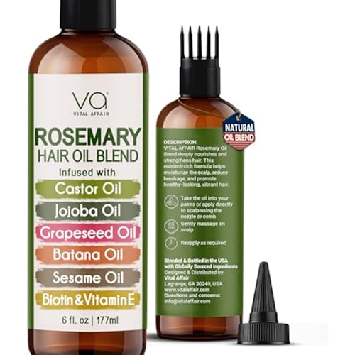 Blend Of Pure Rosemary Oil For Hair Growth 6 Fl Oz With Castor, Batana Oil