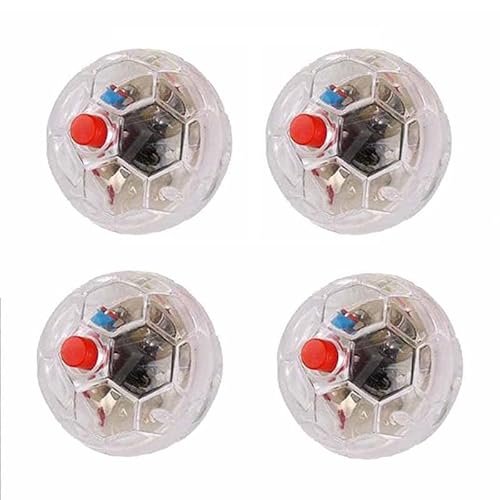 ATIN 4 bolas de gato con luz de movimiento, bola de gato de caza de fantasmas, juguetes interactivos con luz de movimiento, mini bola de ejercicio para correr para animales Cover