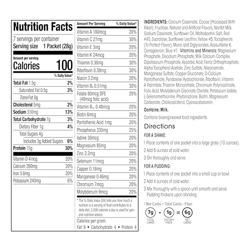 WonderSlim Meal Replacement Shake, Dark Cocoa Cream, 15g Protein, 24 Vitamins & Minerals, Gluten Free, Low Carb (7ct)