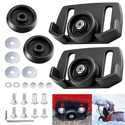 KINTLE 490-241-0038 Universal Rolling Skid Shoes Compatible with MTD/Crafstman Two & Three Stage Snow Blower, Fits for 31AH64EG700, 31AH64FG700, 31AH64FG795 and More, Black