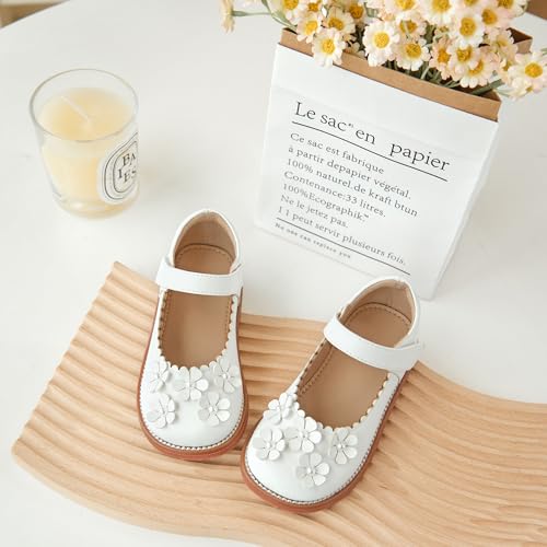Image of GINFIVE Toddler Girls Dress Shoes Little Kids Flats School Mary Janes Shoes