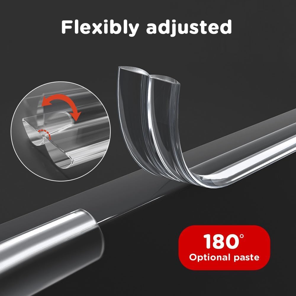 DEARLUREN Clear Baby Edge Protector Strip 3M with 4 Corner Guards, Soft Silicone Furniture Safety Bumper, Invisible Table Corner Protector for Sharp Edges, Child Proofing for Kitchen Bedroom Nursery - 3