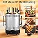 QUGURLID Electric Vertical Rotisserie,Smokeless Rotating Rotisserie Grill,Barbecue Grill w/Timer,BBQ Automatic Rotating for Kebabs,w/8 Grill Fork