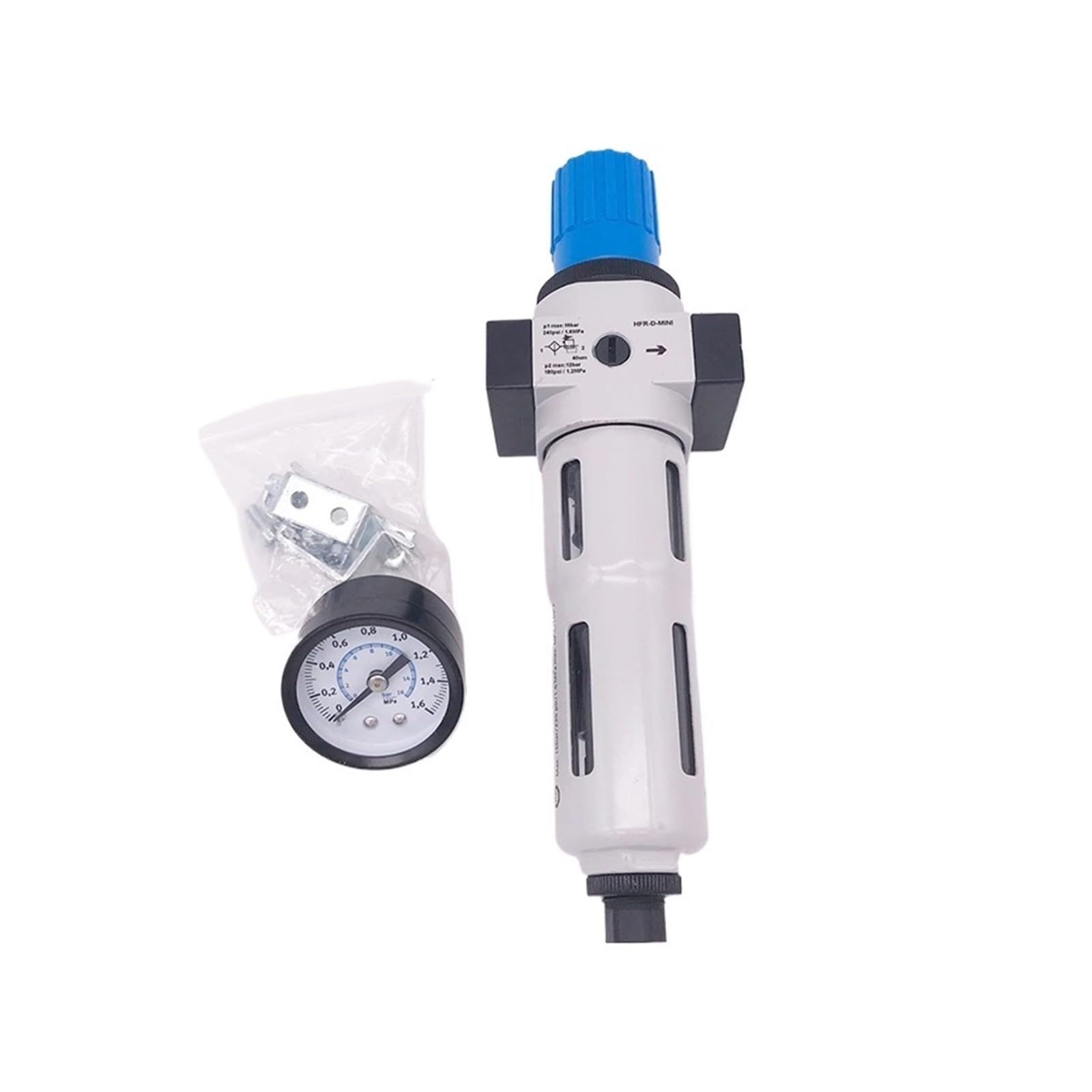 Regulador de presión Filtro Aire neumático Drenaje automático, Tipo británico Maxi 1/2 3/4 1 Pulgada con manómetro, LFR(G3/4)