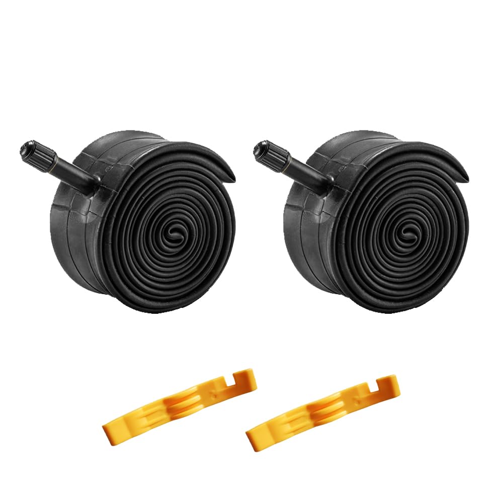 2 Pack 700C Road Bike Tubes 700x35/43 AV33mm Schrader Valve Compatible with 700x35c/38c/40c /42c /43c Bike Tires