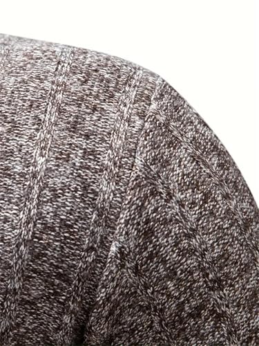 Men'S Pullover Autumn and Winter Solid Color Casual Zipper High Collar Long Sleeve Warm Slim Sweater3