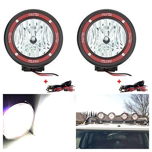 KATUR 4" Build-in Xenon 55W H3 Driving Work Lamp Spot Beam Light 6000K 4x4 Off-Road Rally Round Fog Light Lamp - Fits Truck SUV Jeep ATV