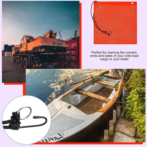 Dostatni 6 Pcs 18" X 18" Safety Flags Safety Flag For Truck Bright Orange Red Warning Flag Mesh Weather-Proof Hauling Safety Flag With Grommets And Bungee Cord… #TOP3