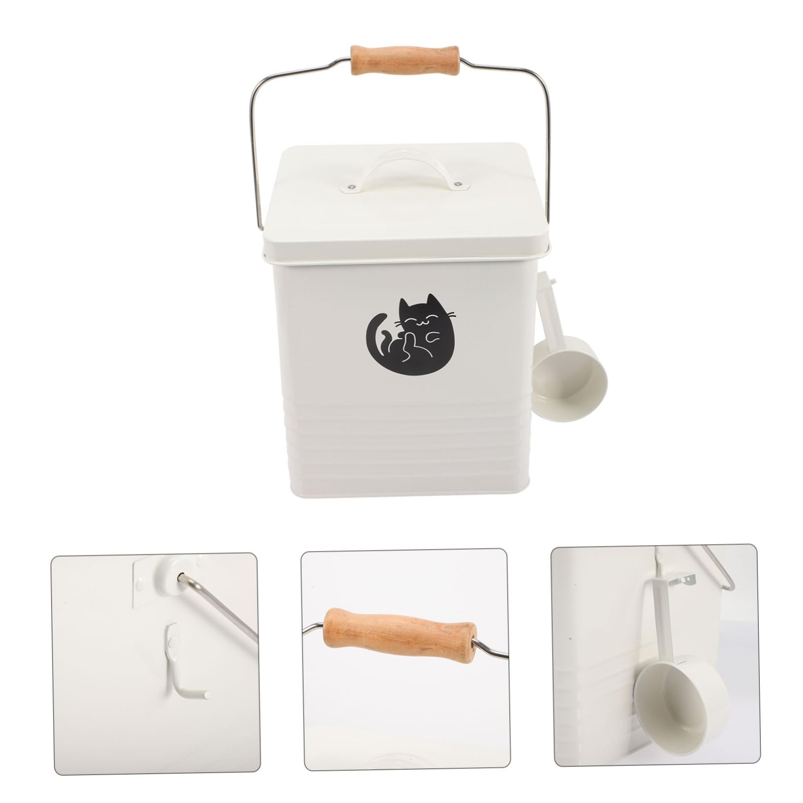 BESPORTBLE Supporto Per Bar Del Secchio Per Snack Per Gatti in Contenitore Per Cibo Per Cani Con Paletta Multiuso Resistente Per Alimenti Secchi Snack Preferiti Uso Familiare e Cucina