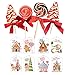 Whimsical Christmas Lollipops Individually Wrapped Holiday Candy with Candy Magic Land Gift Tags– 4 Large Suckers Swirly Organic Tree Shapes Made in USA Stocking Stuffers & Gift-Wrap Decorations