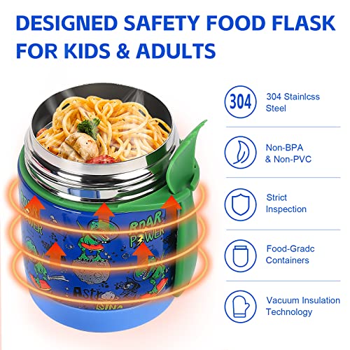 Food Jar Soup Thermos (Blue-dinosaur)