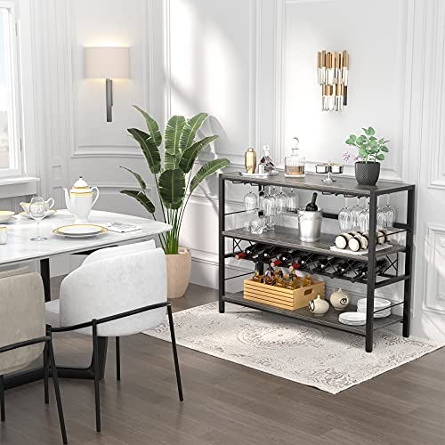 image for Ecoprsio Wine Rack Table, Modern Bar Cabinet with Wine Rack and Glass 