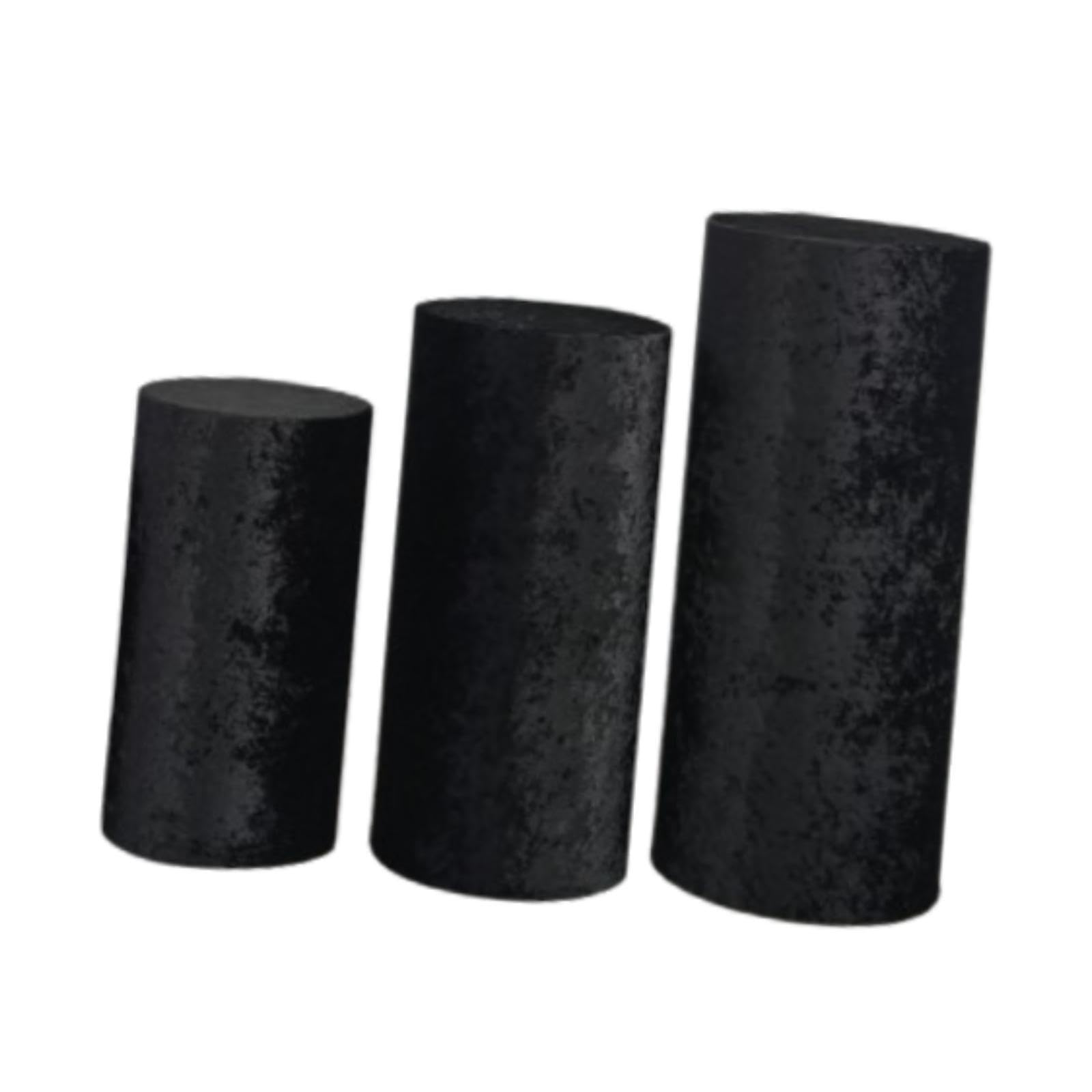 PIXZCSA Add Elegance To Birthday Cake Table With These Decorations Tablecloth Decor Graduation Cylinder Pedestal Covers Holidays , Black