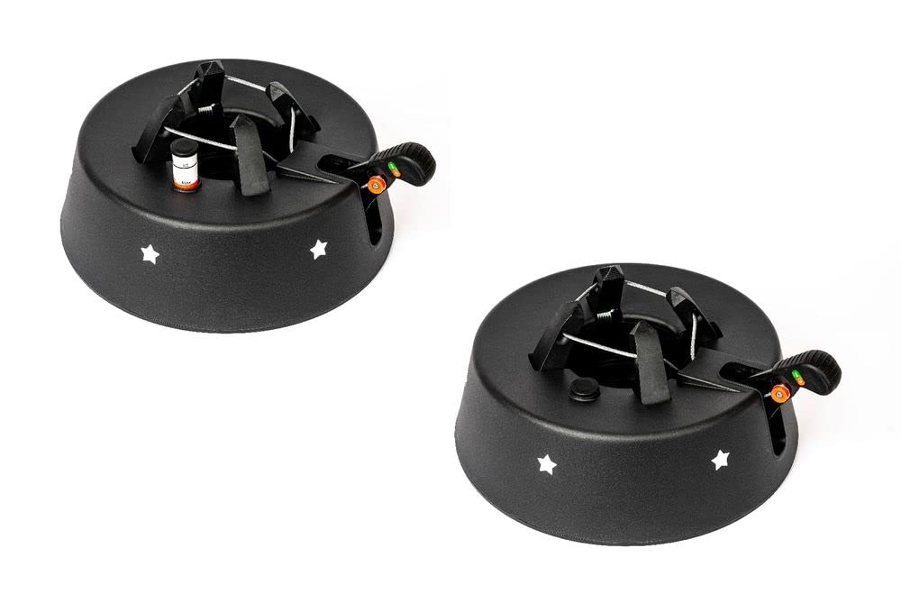 Gartenpirat Christbaumständer Schwarz Pure – Christbaumkreuz – Tannenbaumständer Wasser für Christbaum Höhe bis 2,3 m – Mit moderner Seiltechnik und Fußhebel
