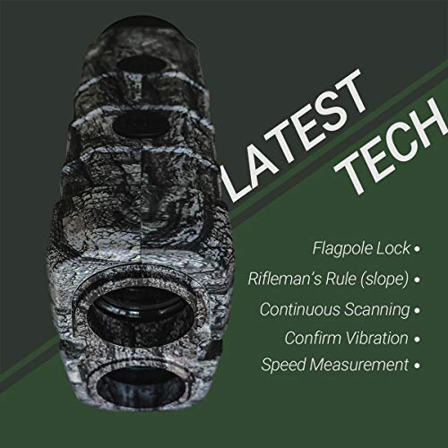Ailemon 6X Laser Range Finder Rechargeable For Golf Hunting Bow Rangefinder Distance Measuring Outdoor Wild 650/1200Y With Slop Flaglock High-Precision Continuous Scan (Camo1) #TOP3