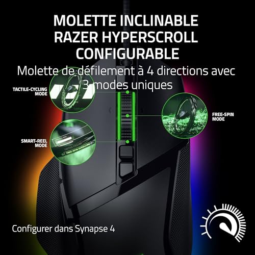 Razer Basilisk V3 35K de Jeu Filaire Ergonomique entièrement Personnalisable Focus Pro 35K Optical Sensor HyperScroll Tilt Wheel 11 Zone Chroma Lighting Mouse Switches Gen 3 - vue 4