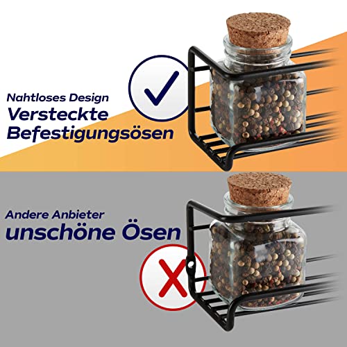 NOBRO® Gewürzregal - 4er Set - Modern und stilvoll dank versteckter Befestigung - Individuell benutzbar - Stabil und… - Image 5