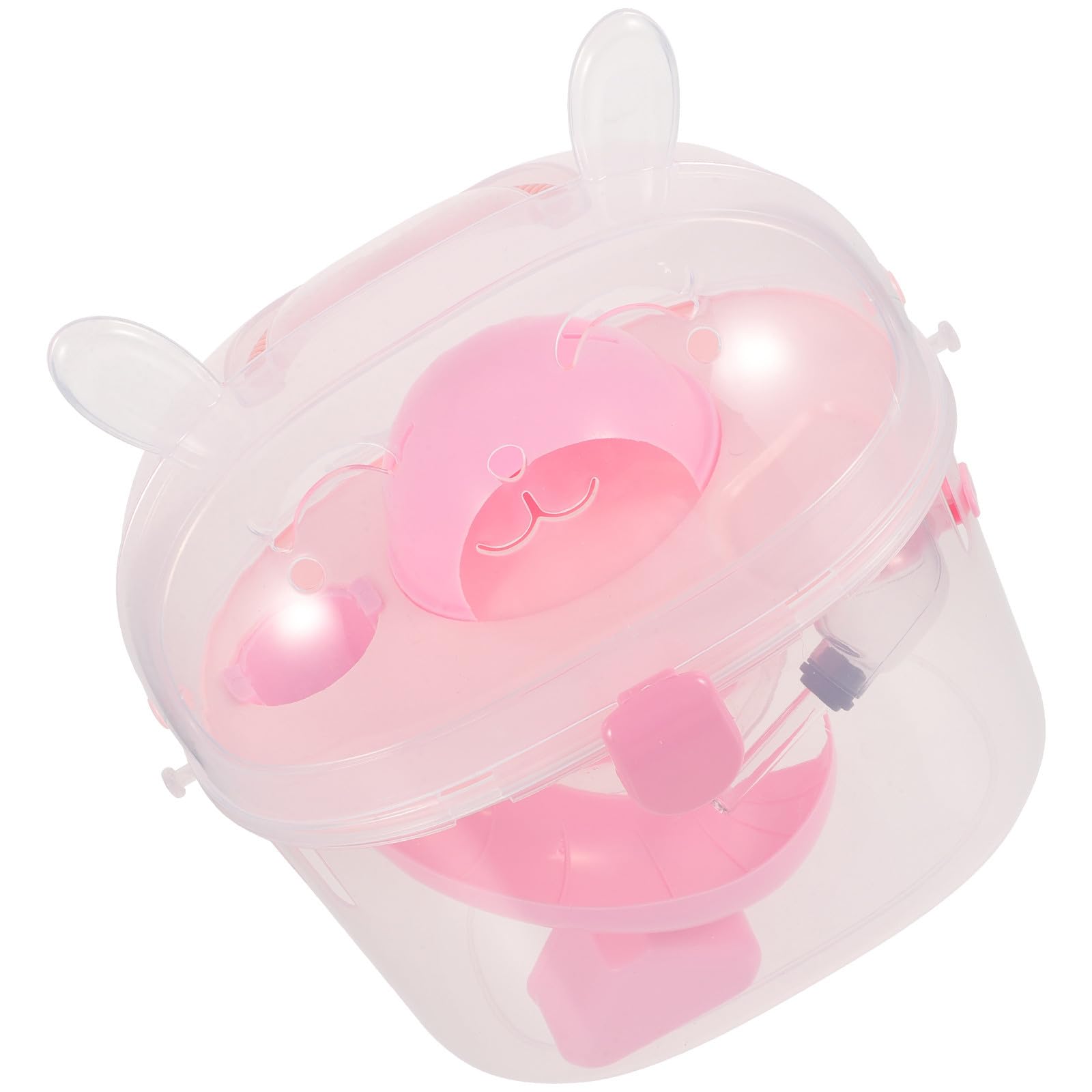 Jaula de viaje para mascotas de plástico rosa, ideal para paseos y excursiones cómodas