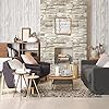 Jeweluck Stone Wallpaper Peel and Stick Brick Wallpaper 17.7”×118.1” Brick Contact Paper Peel and Stick Wall Paper Bathroom Faux Stone Backsplash for Kitchen Removable Decorative for Walls Vinyl #3