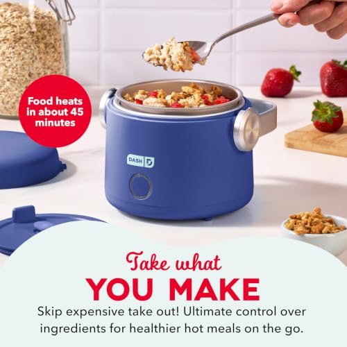 Image of DASH Hot2Go Personal Food Warmer, 20 oz Electric Lunch Box, Blue