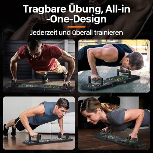 Planche de pompes pliable portable 12 en 1 avec poignée pour entraînement musculation efficace - Planche push up pour la maison - Équipement de appareil pompe musculation – Image 6