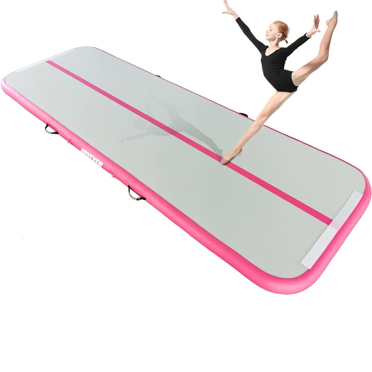 Inflatable Air Gymnastics Mat 6.6ft 10ft 13ft 16ft Tumbling Training Mat with Carry Bag Electric Pump For Home, Outdoor, Gym, Cheerleading, Yoga, Water Exercise