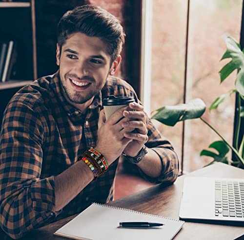 Ubgicig 31Pcs Braided Leather Bracelet For Men Women Wrap Wooden Beaded Bracelet Tribal Bracelet Cuff Multilayered Bracelets Adjustable #TOP3