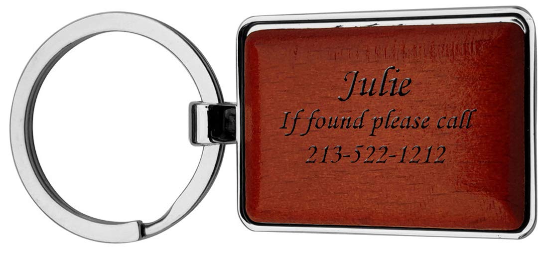 Gifts Infinity Wooden Personalized Key Chains Free Laser Engraving. (Wooden Rosewood Square)