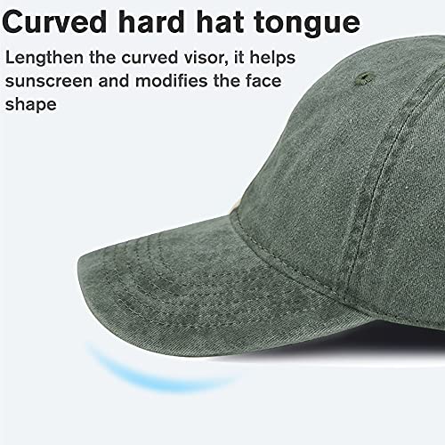 Image of HH HOFNEN Baseball Cap Washed Cotton Unstructured Vintage Hat for Men Women | Unisex Sports Ball Caps Sun Protection Adjustable Outdoor Curved-Brim Dad Hat Classic Plain Cap