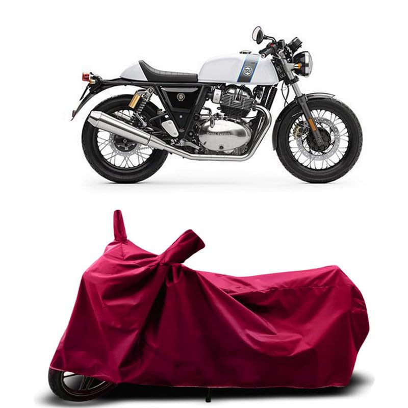 Image of DUFFEL-Two Wheeler Bike Cover Compatible for Royal Enfie Continental Gt 650 Heat Protectio /UV-Rays /Birds Dropping /DustProof /Waterproof Indoor Outdoor and Parking Full Protection [MAHROON]