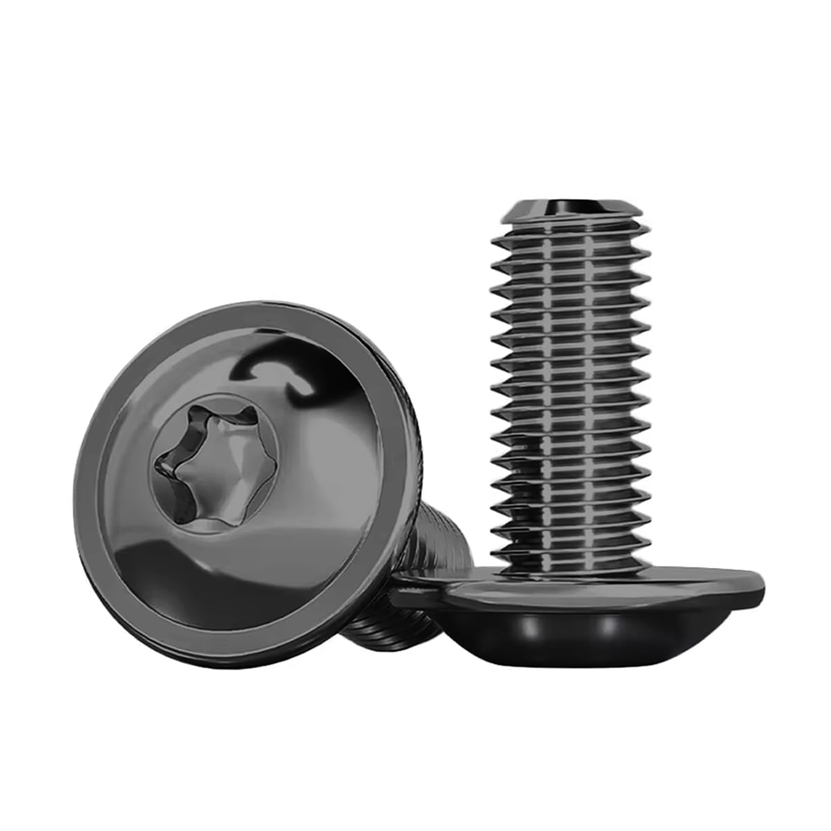 Drenky 20 Stück M6x16mm Linsenkopfschraube mit Flansch, Schrauben Torx Schwarz Linsenkopf Schrauben ISO 7380-2 Flanschschrauben Rostfrei Edelstahl A2 V2A Gewindeschrauben Vollgewinde Mit Scheibe