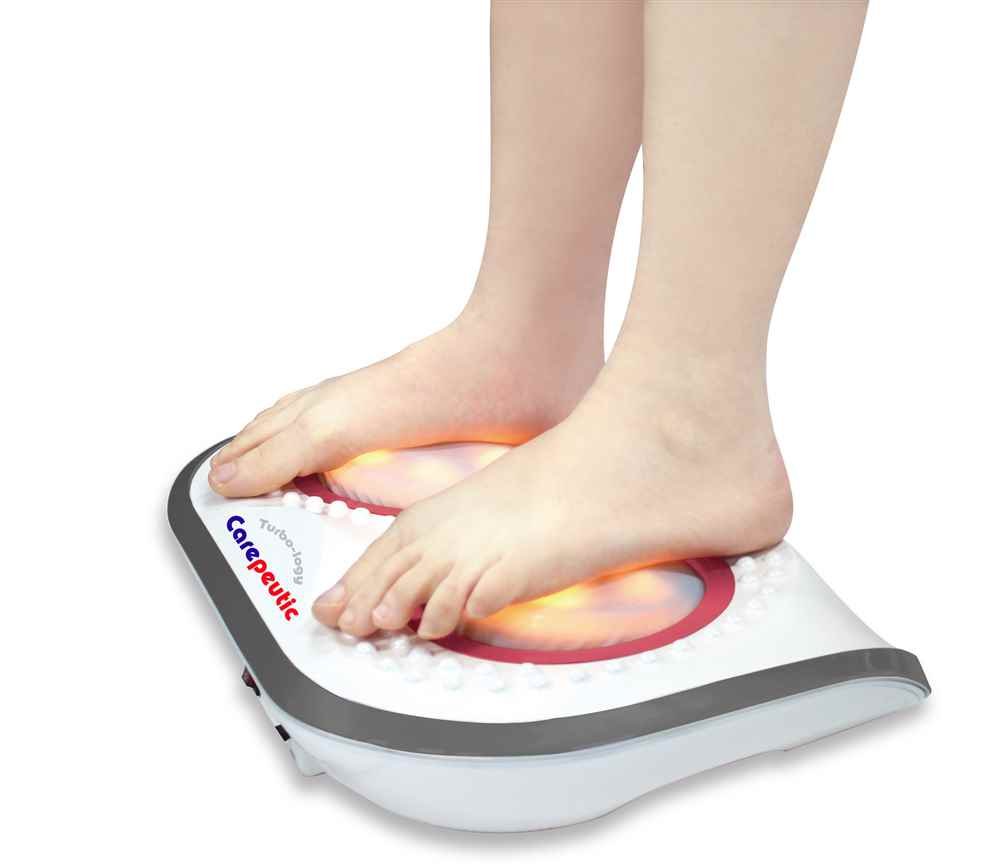 Turbo Logy Rolling Foot Massager with Heated Therapy, White