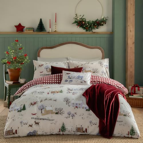 Furn. Cotswolds Weihnachts-Bettbezug-Set – Wendebettwäsche mit...