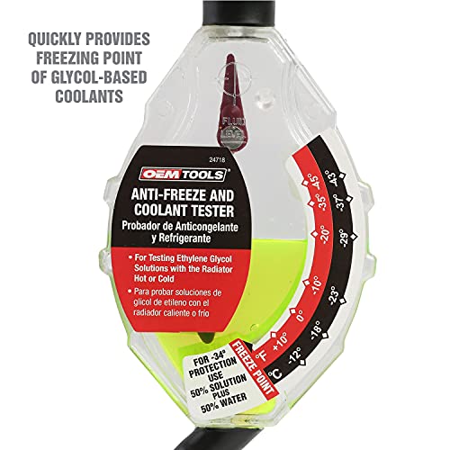 Image of OEMTOOLS 24718 Glycol Coolant Tester, Clear Antifreezes & Coolants Reservoir, Antifreeze Tester Automotive, Antifreeze Coolant, Antifreeze Hydrometer
