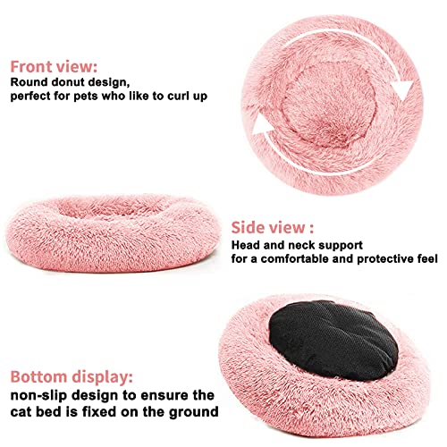 Nisrada Cuccia per gatti da interni, 60 cm, per cani di piccola taglia, lavabile, rotonda, per cuccioli e gattini, con fondo antiscivolo