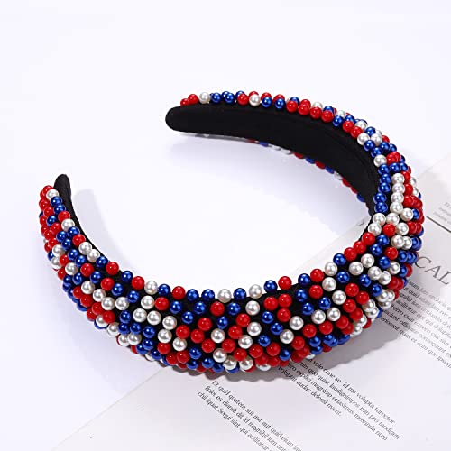 4 Th Of July Headband For Women American Flag Red White And Blue Beaded Headband Usa Patriotic Headpiece Party Favor Gifts #TOP5