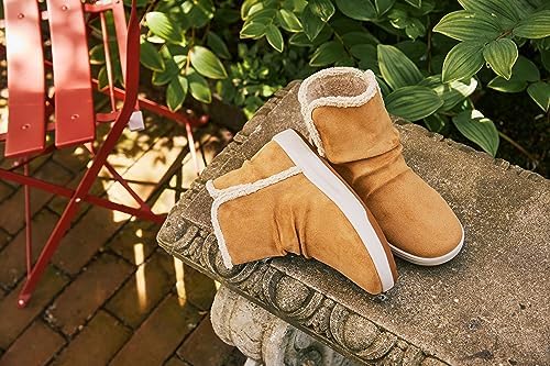 Dearfoams Women's Pine All Day Comfort and Water Resistant Ankle Boot, Whiskey, 10 | Image 1