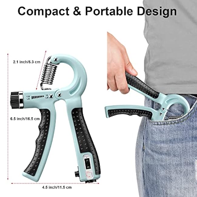 KDG Hand Grip Strengthener 2 Pack Adjustable Resistance 10-130 lbs Forearm Exerciser£¬Grip Strength Trainer for Muscle Building and Injury Recovery for Athletes