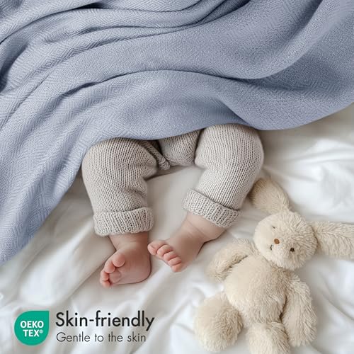 Image of Madison Park King Size Summer Blanket, Light Blue, 70% Rayon from Bamboo
