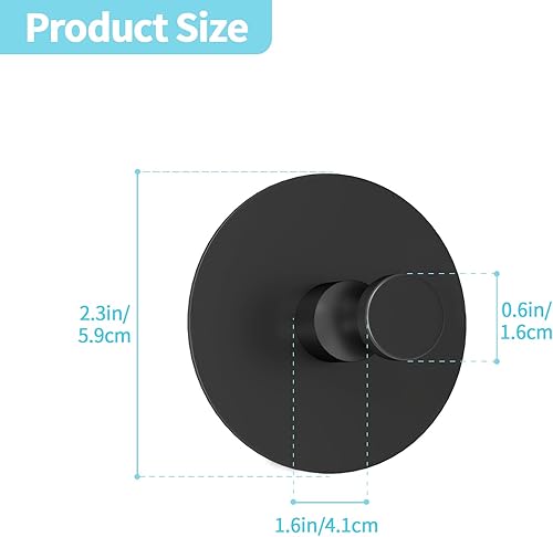 Miniatura 6 de Ganchos adhesivos para paredes, sin daños, 4 unidades, ganchos de aluminio resistentes para toallas adhesivas fuertes para baños para ducha interior