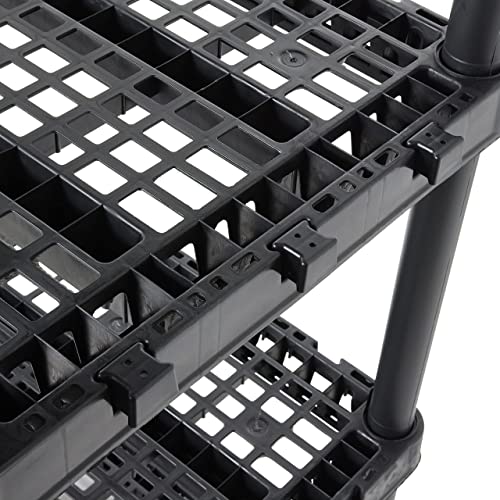 Gracious Living 5 Shelf Knect-A-Shelf Ventilated Extra Heavy Duty Storage Unit 24 X 36 X 72 Organizer System For Home, Garage, Basement & Laundry, Black #TOP5